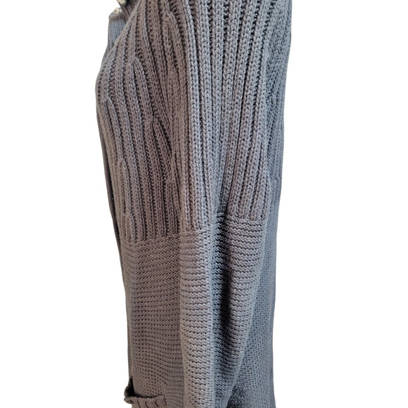 Apt 9 Snap Front Long Cardigan Size L Women's  Gray Quiet Luxury  Mock‎ Neck - Picture 9 of 11